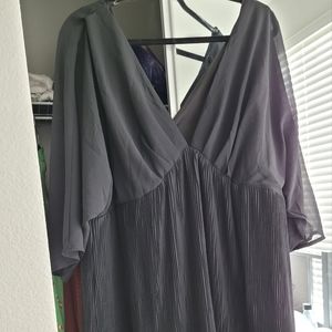 Plus Size Babydoll Mini Dress in black